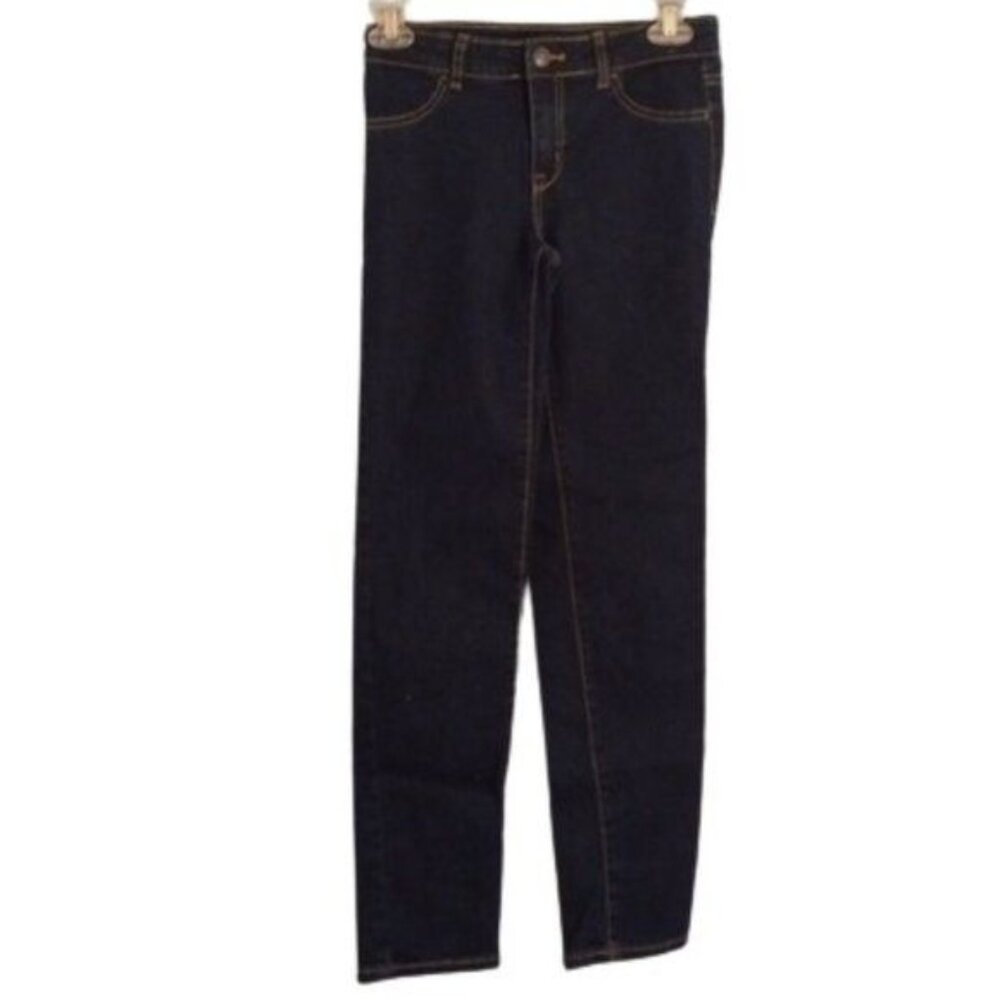 Cat & Jack Girls Straight Super Stretch Jeans Size 14 Slim Dark Denim Adjustable